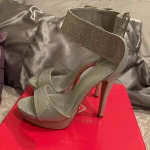 Womens Silver glitter 5” Stiletto Heels